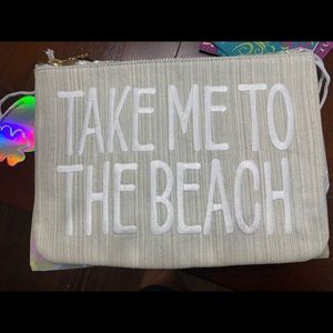 Stoney clover lane light denim flat pouch nwt